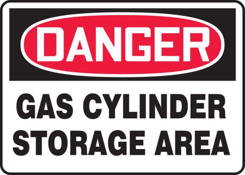 DANGER GAS CYLINDER STORAGE AREA