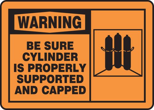 BE SURE CYLINDER IS PROPERLY SUPPORTED AND CAPPED (W/GRAPHIC)