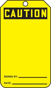 Safety Tag, Header: CAUTION, Legend: (BLANK)