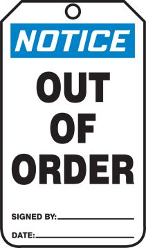 OUT OF ORDER