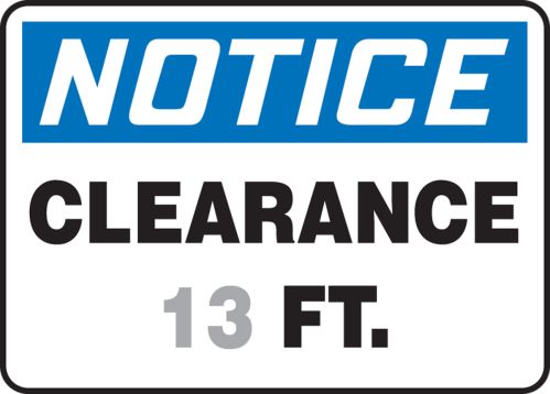CLEARANCE ___ FT.