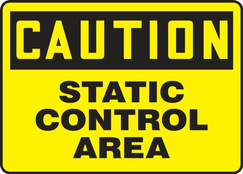 OSHA Caution Safety Signs: Static Control Area