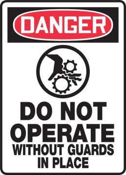 DO NOT OPERATE WITHOUT GUARDS IN PLACE (W/GRAPHIC)