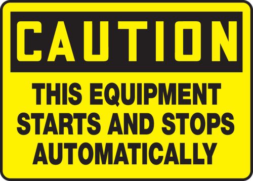 THIS EQUIPMENT STARTS AND STOPS AUTOMATICALLY