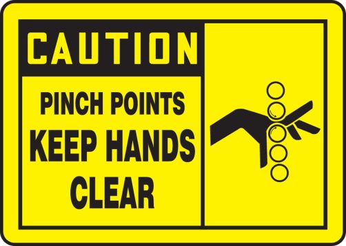 PINCH POINTS KEEP HANDS CLEAR (W/GRAPHIC)