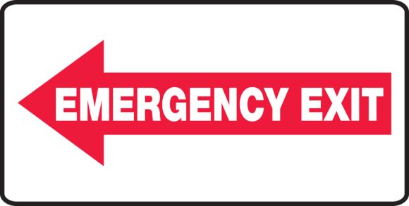 EMERGENY EXIT (LEFT ARROW)
