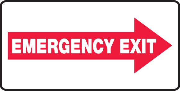 EMERGENY EXIT (RIGHT ARROW)