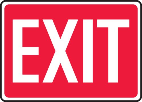 Safety Sign, Legend: EXIT