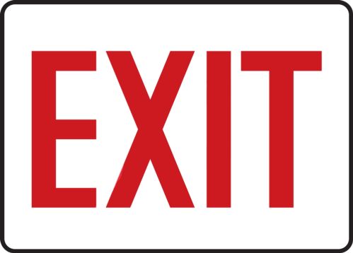 Safety Sign, Legend: EXIT