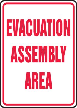Emergency assembly point directional sign Left arrow Safety sign 
