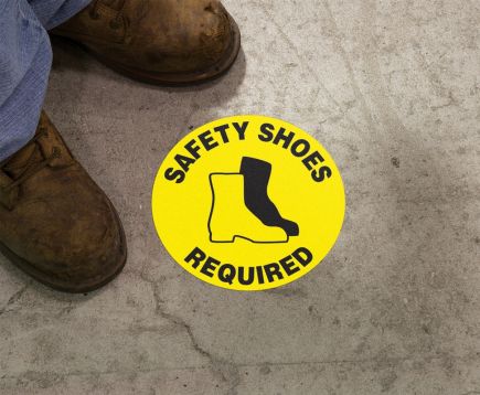 Plant & Facility, Legend: SAFETY SHOES REQUIRED (W/ GRAPHIC)