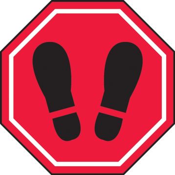 Slip-Gard™ Floor Sign: Footprint Image (in octagon)