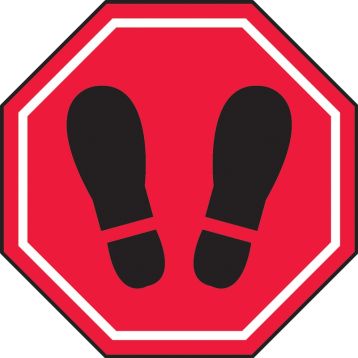 Slip-Gard™ Floor Sign: Footprint Image (in octagon)