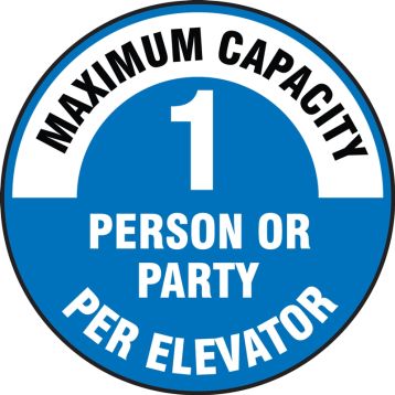 Maximum Capacity 1 Person Or Party Per Elevator