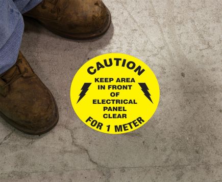 CAUTION KEEP AREA IN FRONT OF ELECTRICAL PANEL CLEAR FOR 1 METER