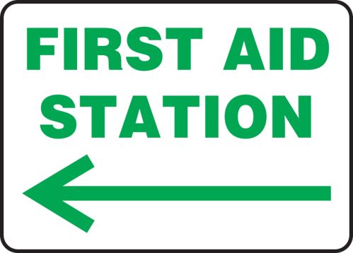FIRST AID STATION (ARROW LEFT)