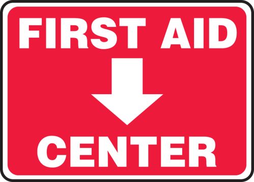 FIRST AID CENTER (DOWN ARROW)