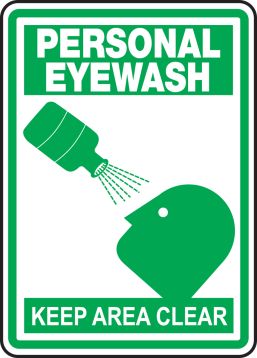 PERSONAL EYEWASH KEEP AREA CLEAR (W/GRAPHIC)