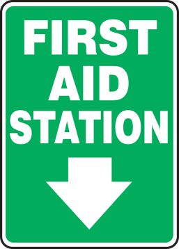 FIRST AID STATION (ARROW DOWN)