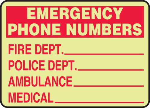 FIRE DEPT._____POLICE DEPT._____AMBULANCE_____MEDICAL_____ (GLOW)