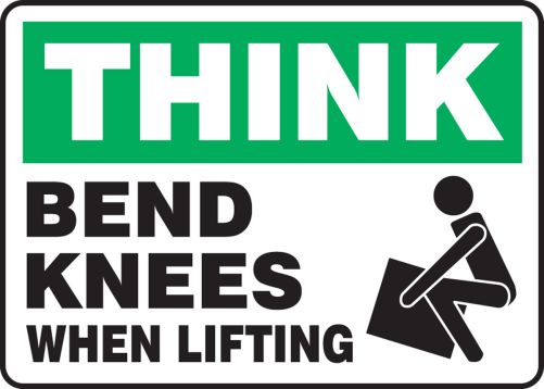 BEND KNEES WHEN LIFTING (W/GRAPHIC)