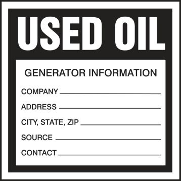 USED OIL GENERATOR INFORMATION ...