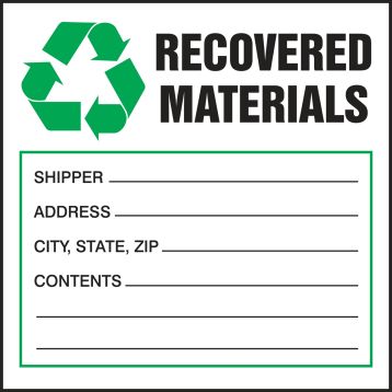 RECOVERED MATERIALS...