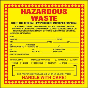 Hazardous Waste Label