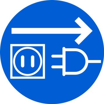 Safety Sign, Legend: (UNPLUG ELECTRICAL SUPPLY)