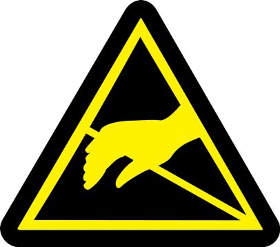 Safety Sign, Legend: (STATIC SENSITIVE HAZARD)