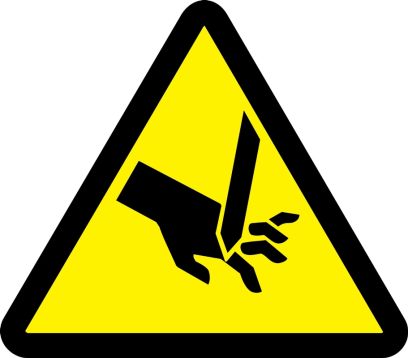 Safety Sign, Legend: (CUT OR SEVER HAZARD)