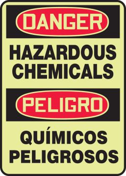 Hazardous Chemicals / Químicos P... OSHA Danger Bilingual Safety Sign