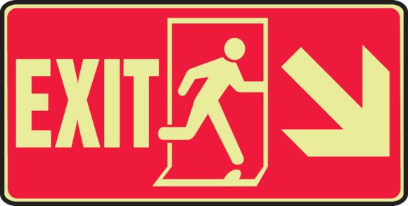 EXIT (W/GRAPHIC) (ARROW) (GLOW)