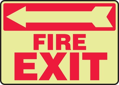 FIRE EXIT (ARROW LEFT ) (GLOW)