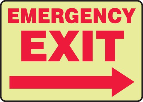 EMERGENCY EXIT (ARROW RIGHT)