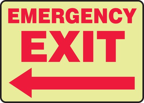 EMERGENCY EXIT (ARROW LEFT)