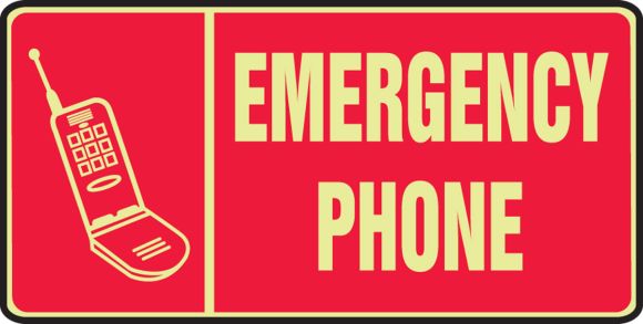 EMERGENCY PHONE (W/GRAPHIC) (GLOW)