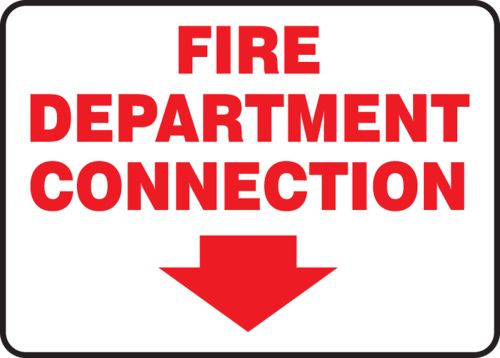 FIRE DEPARTMENT CONNECTION W/ARROWN DOWN