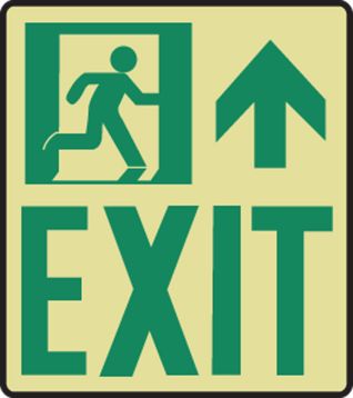 EXIT (W/GRAPHIC) ARROW UP