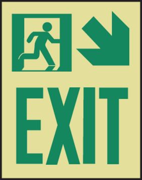 EXIT (W/GRAPHIC) ARROW DIAGONAL DOWN RIGHT