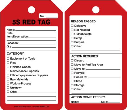 5S Tags - RED TAG