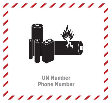 Semi-Custom Hazardous Materials DOT Shipping Labels: Lithium