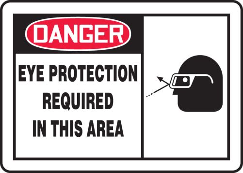 EYE PROTECTION REQUIRED IN THIS AREA (W/GRAPHIC)