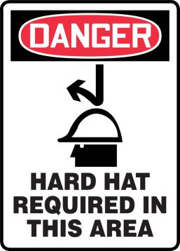HARD HAT REQUIRED IN THIS AREA (W/GRAPHIC)