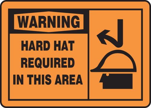 HARD HAT REQUIRED IN THIS AREA (W/GRAPHIC)