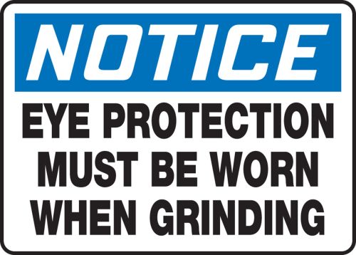 EYE PROTECTION MUST BE WORN WHEN GRINDING