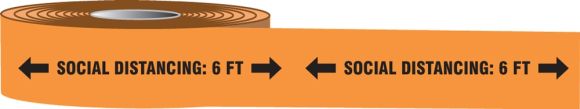 Plastic Barricade Tape: Social Distancing 6 FT