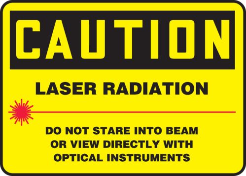 LASER RADIATION DO NOT STARE INTO BEAM OR VIEW DIRECTLY WITH OPTICAL INSTRUMENTS (W/GRAPHIC)