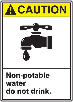 NON-POTABLE WATER DO NOT DRINK (W/GRAPHIC)
