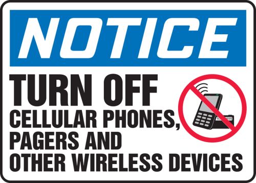 TURN OF CELLULAR PHONES, PAGERS AND OTHER WIRELESS DEVICES (W/GRAPHIC)